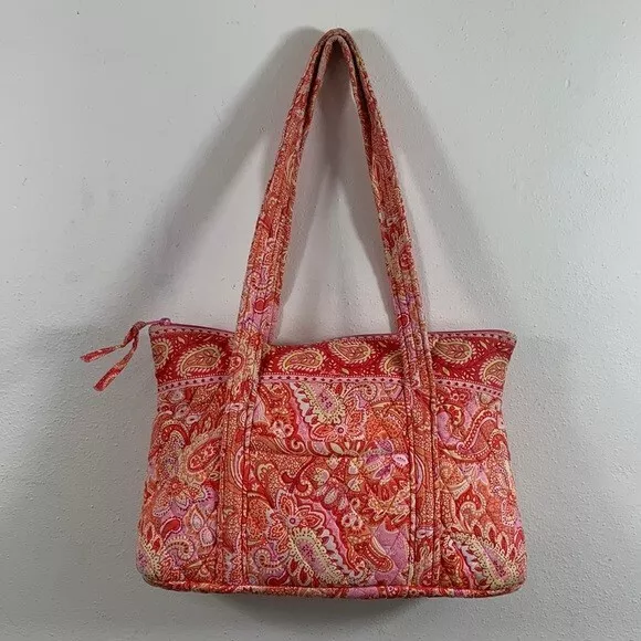 Vera Bradley Tote Bag Womens Medium Paisley Retired Sherbet Shoulder Purse