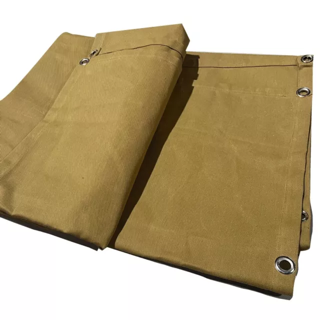 Sand Canvas Tarpaulin Covers Heavy Weight Boat Log Store Sheets Various sizes