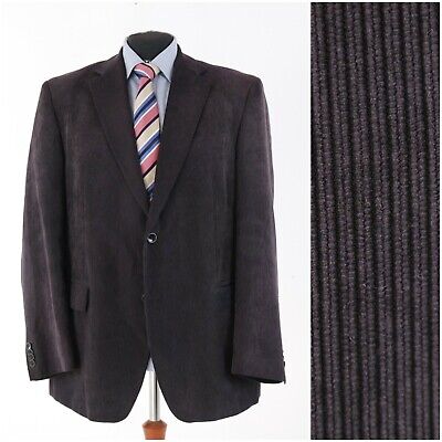 Mens ROY ROBSON Size UK 46L Dark Brown Corduroy Cord Sport Coat Blazer Jacket