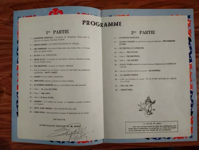 Programme Circo Americano 1980 - circus cirque 2