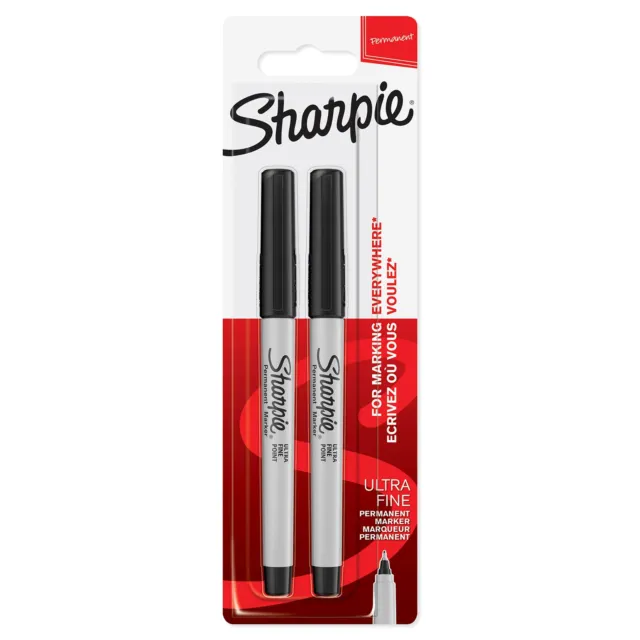 Sharpie Permanent Markers   Ultra-Fine Point   Black   2 Count black pack of 2