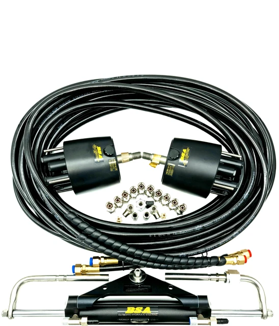 Hydraulic Outboard Twin Front Mount Steering kit Suits Yamaha (Without wheels)