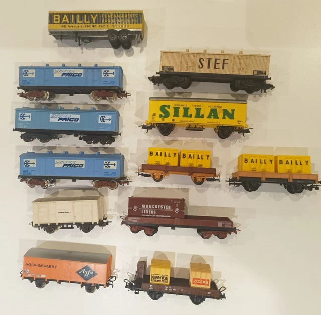 Lot train wagon HO JOUEF Stef Inter Frigo Bailly Agfa Lot train wagon HO JOUEF Stef Inter Frigo Bailly Agfa