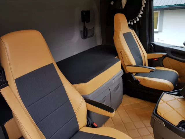 Sitzbezüge Kunstleder/Stoff in Wunschfarbe passend für LKW Scania -R -S -G