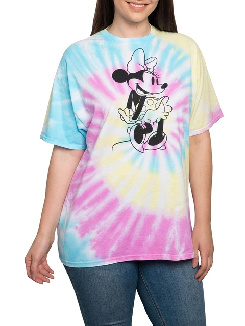 Disney Womens Plus Size Minnie Mouse Short Sleeve Tie-Dye T-Shirt Retro