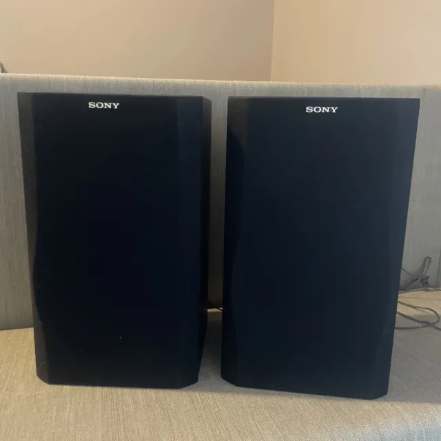 Pair Of Black Sony Bookshelf Speakers 14.5” - 2 Way