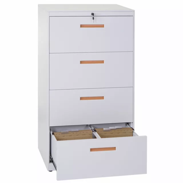 Aktenschrank Boston A10, Büroschrank Hängeregisterschrank 132x76x46cm weiß