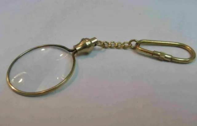 Lupen-Schlüsselanhänger mit Sammler-Schlüsselanhänger, Messing-Lupe