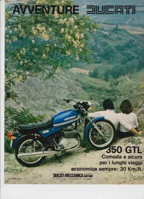advertising Pubblicità -MOTO DUCATI 350 GTL '77 -MOTOITALIANE MAXIMOTO EPOCA