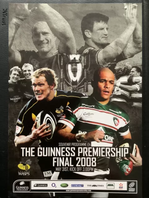 2008 LONDON WASPS v LEICESTER TIGERS programme - Guinness Premiership Final