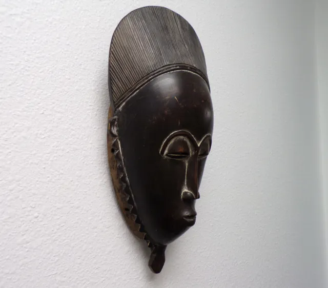 Vintage XL African Art Carved Ceremonial Female Mask Sculpture Ivory Coast OBO 2