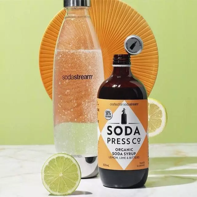 NEW SodaStream Soda Press Co Lemon Lime & Bitters Organic Syrup Mix 500ml PK 6 3