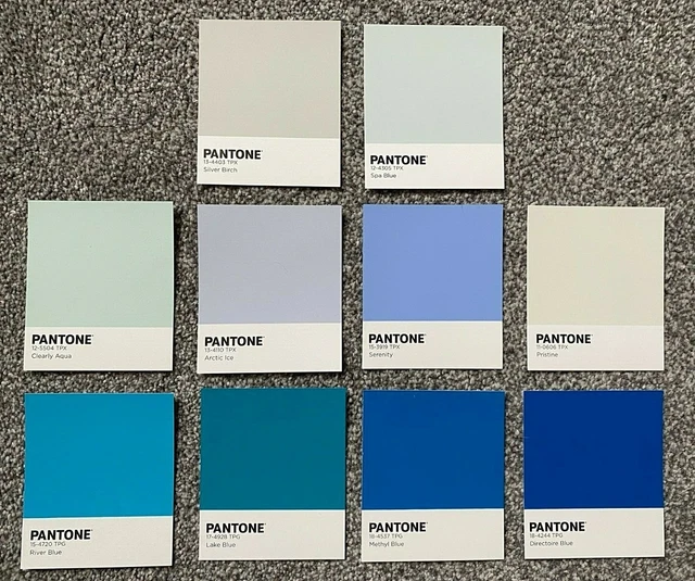 COLLECTABLE NEW UNUSED PANTONE Colour Paint Sample Chart Cards x 10