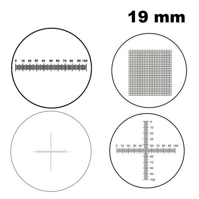 Microscope Eyepiece Micrometer Optical Glass Cross Ruler Net Diameter 19mm