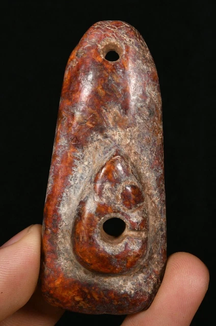 7.5CM China Hongshan Culture Old Jade Fengshui Yu Pig Dragon Hook Amulet Pendant