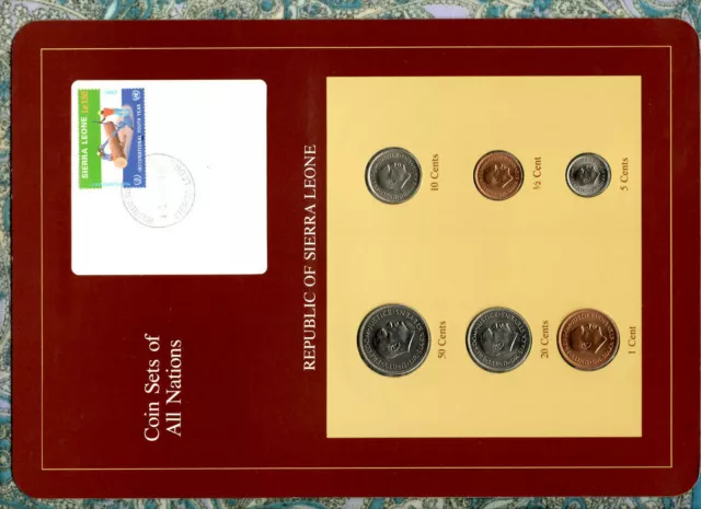 Coin Sets of All Nations Sierra Leone w/card 1980-1984 UNC