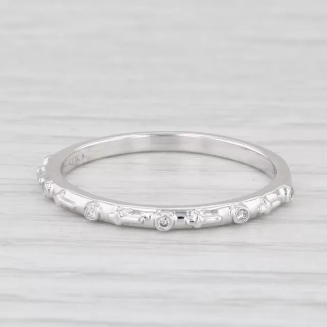 New Diamond Stackable Ring 14k White Gold Size 7 Wedding Band