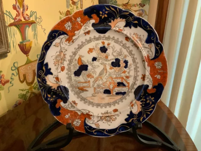 Antique English Masons Ironstone China Plate Imari Style Circa 1845