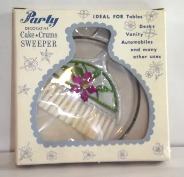 vintage plastic crumb sweeper pan & brush Party Cake Crums original package