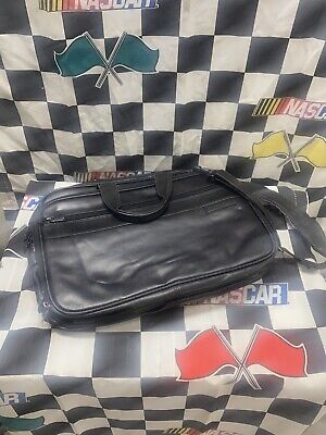 Briggs & Riley Travelware Black Leather Briefcase Overnight Travel Bag