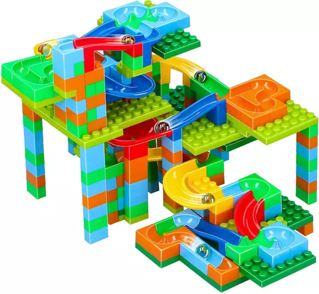 248Pcs Marble Run Race Set Construction Building Blocks Kids Toy Game Track Gift