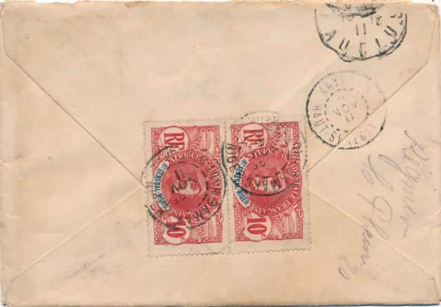 Lettre Bamako Haut Senegal et Niger via Kayes pour Apt Faidherbe Cover