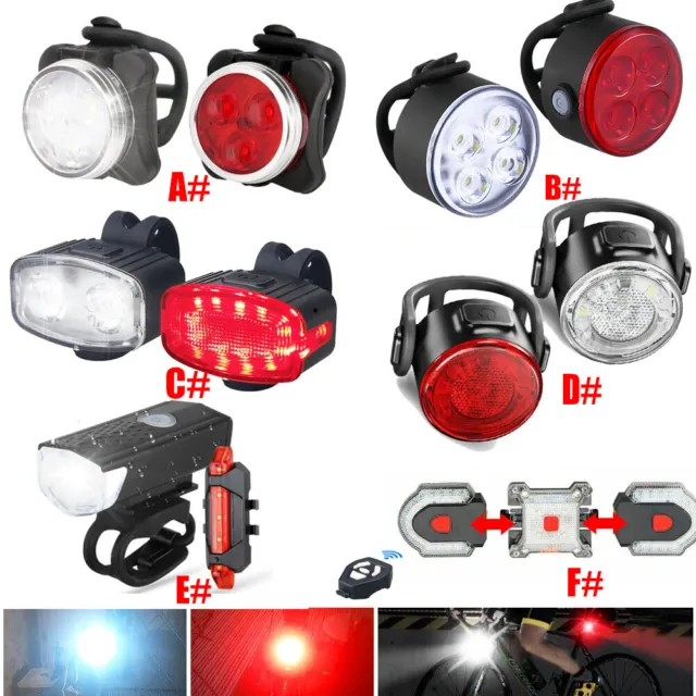 LED Fahrradlampe Set USB Akku Radlicht Fahrradlicht Vorne & Hinten Lampe DHL