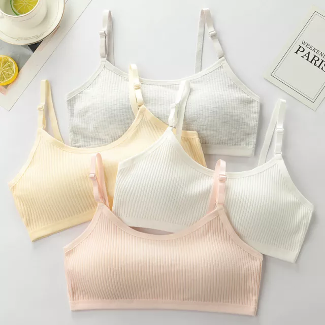 3 Pack Girls Bra Cotton Soft Kids Bra with Pads Padded Crop Tops Age 12-14  Years