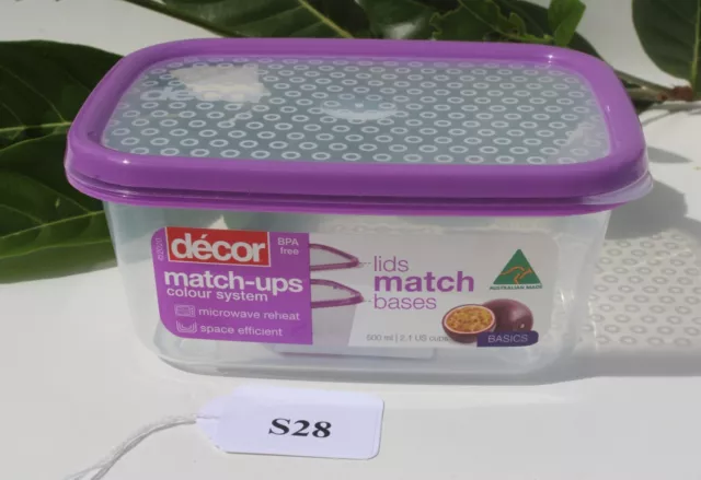 Decor Colour Match-ups 500mL Food Container Purple New FNQ_Variety S28