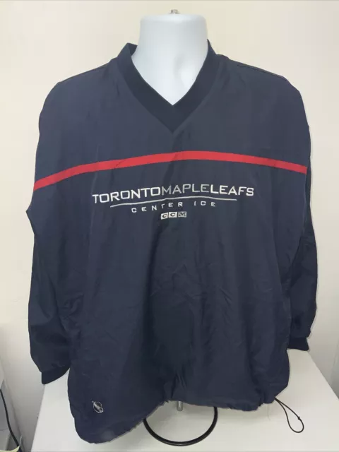 Vintage CCM Toronto Maple Leafs NHL Ice Hockey Men’s Overhead Jacket Size Medium
