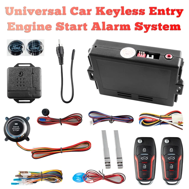 Car Keyless Entry Engine Start Security Alarm Push Button Remote Starter Stop
