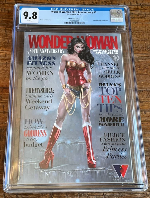 WONDER WOMAN 80th ANNIVERSARY 1 CGC 9.8 NATALI SANDERS MAGAZINE TRADE VARIANT-A