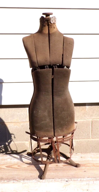 Antique Dress Form Steel Cage Cast Iron Clawfoot Mannequin Dressmakers Dummy VTG Antique Dress Form Steel Cage Cast Iron Clawfoot Mannequin Dressmakers Dummy VTG