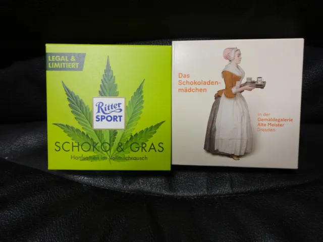 Ritter Sport - Schoko + Gras  und  Das Schokoladenmädchen LEERE Verpackungen