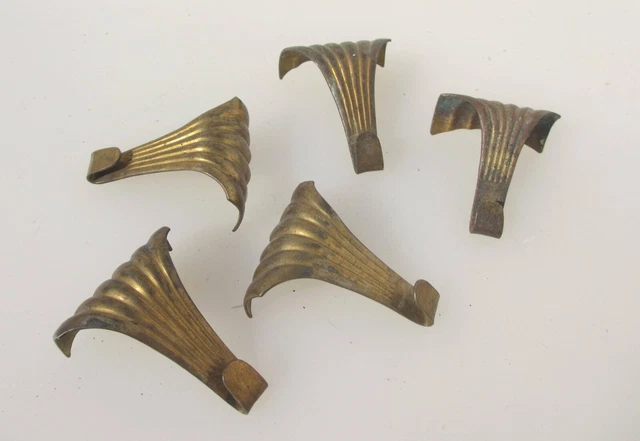 Victorian Brass Picture Rail Hook Moulding Hanging Hooks Old Mirror Antique x5