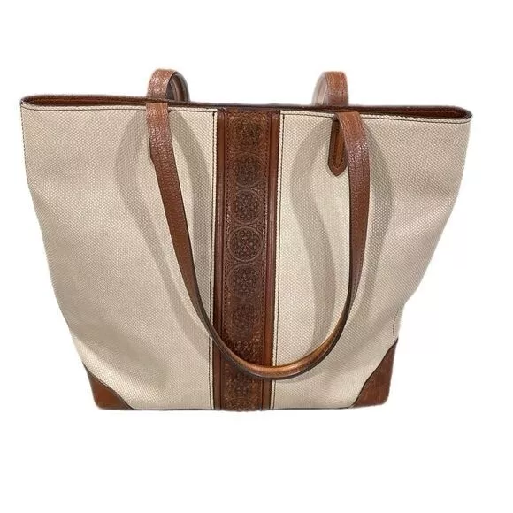 BRIGHTON VILLA FERRARA Whiskey Tote Leather Bag Purse Handbag $139.99 ...