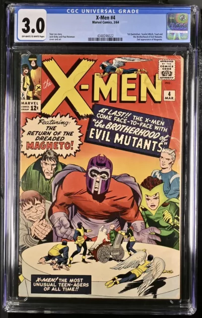 Uncanny X-Men #4 - KEY 1st Scarlet Witch; 2nd app. Magneto - CGC 3.0