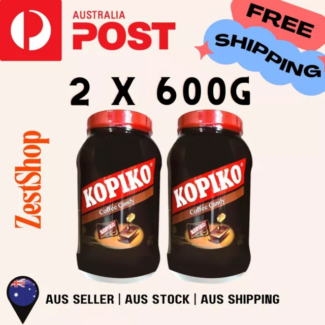 2 JARS!!! Kopiko Coffee Candies Jar 2 x 600g real coffee extract - AUS STOCK