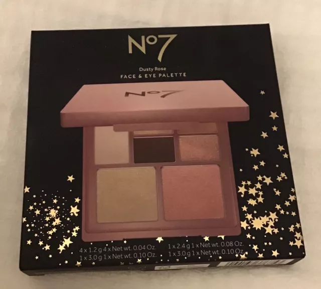 No7 Dusty Rose Face and Eye Palette With Brush