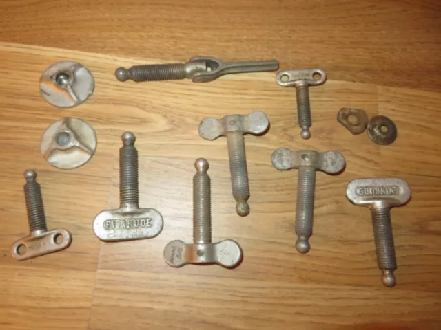 Vintage Evinrude Johnson Outboard Transom Clamp Stern Bracket Thumb Screws LOT