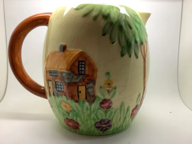 Vintage Shorter & Sons Ltd Staffordshire pottery hand painted cottage jug