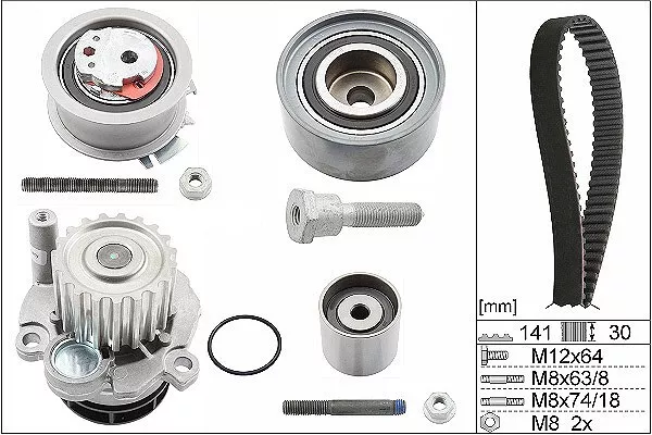 INA Wasserpumpe + Zahnriemensatz  u.a. für AUDI, SEAT, SKODA, VW