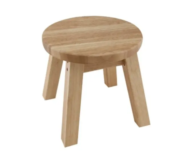 Kids Solid Hevea Wood Wooden Milking Stool Child Toddler Children 26 x 26 x 26cm