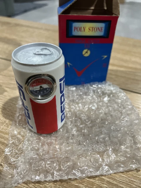 Rare NIB NOS Collectible Pepsi Cola Can Mini Quartz Clock & Paperweight.