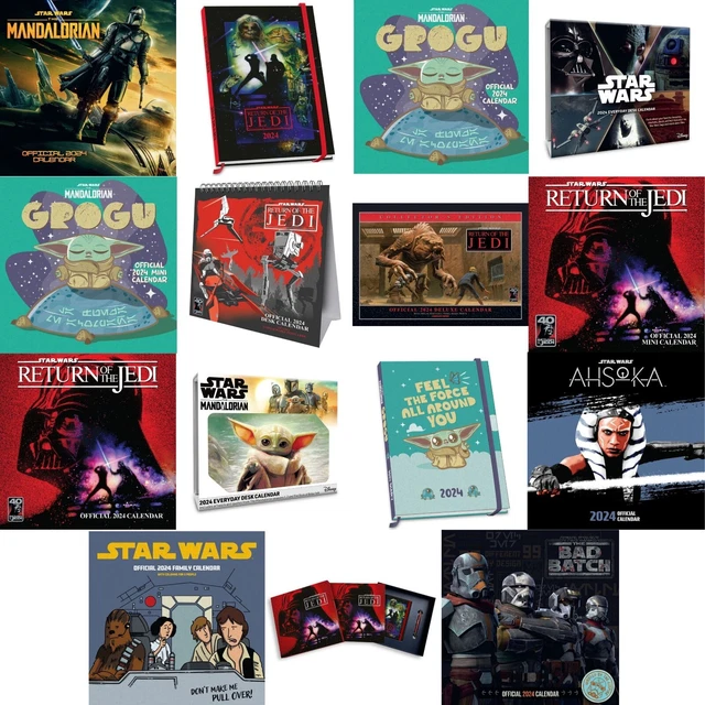 2024 CALENDAR DIARY Star Wars Mandalorian Grogu Ahsoka Official