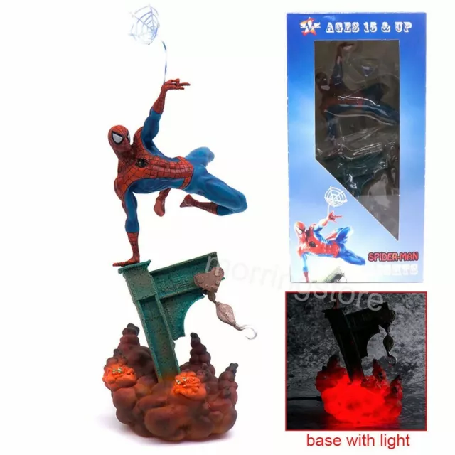 The Amazing Spider-Man Scene Statue Marvel Avenger Figure Collect Model PVC Toy