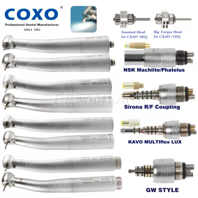 COXO Dental Turbina LED Coupler Fiber Optic Handpiece fit KaVo NSK Sirona GW