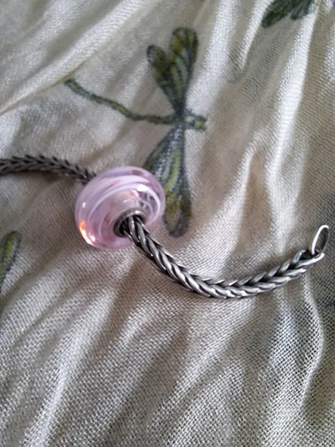 Genuine Trollbeads Old Pink Ribbon Murano Glass bead (retired)