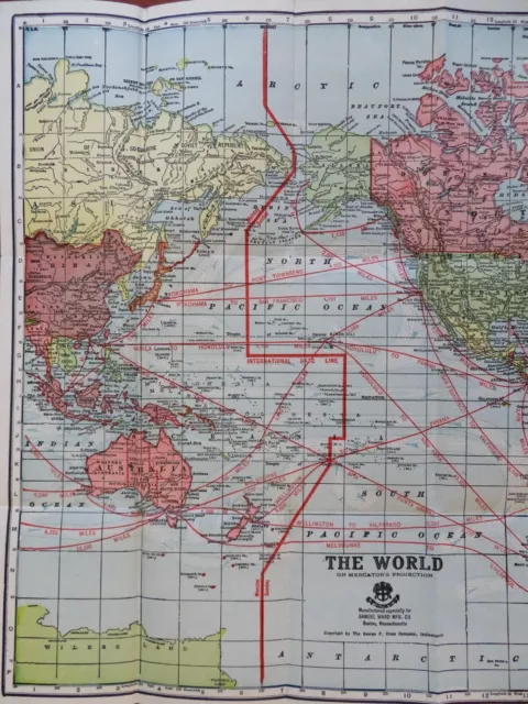 World Map on Mercator's Projection Interwar Years c. 1930's private promo map 2