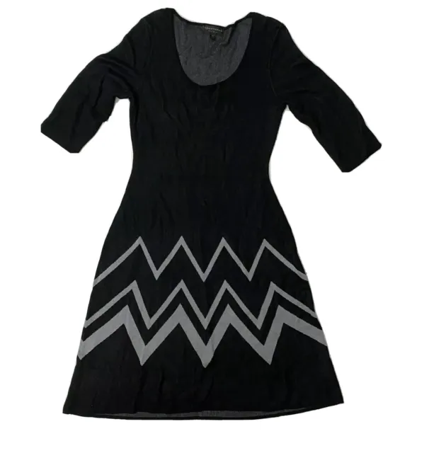 Connected Apparel Sweater Dress Midi Woman's Medium Knit Black 3/4 Sleeve NEW